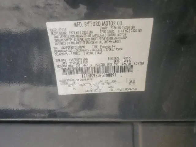 2015 FORD TAURUS LIMITED  