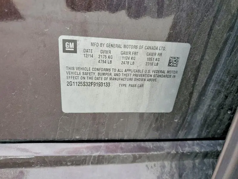 2015 CHEVROLET IMPALA LT  