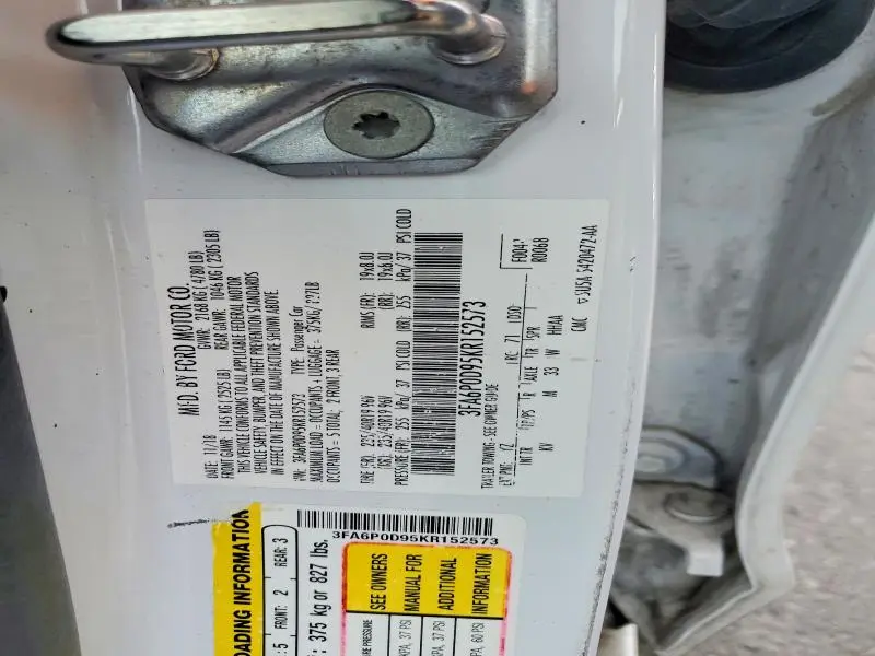 2019 FORD FUSION TITANIUM  