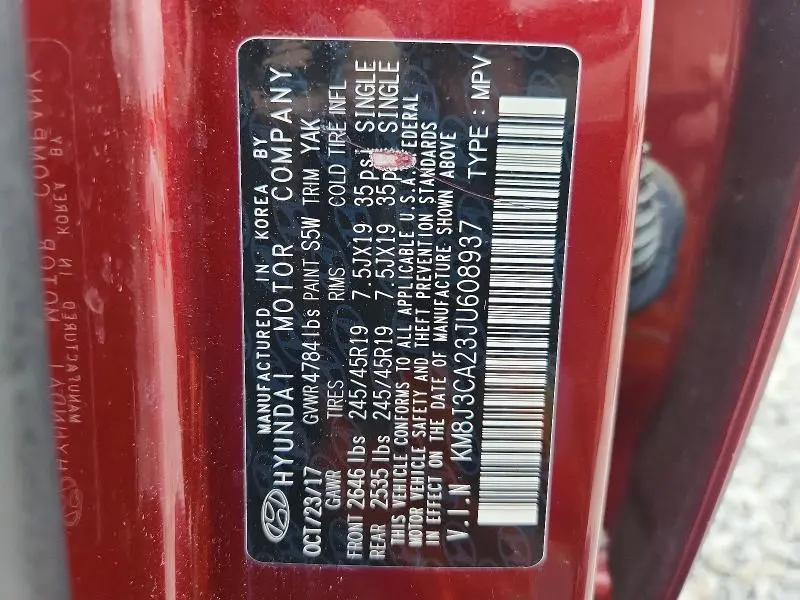 2018 HYUNDAI TUCSON LIMITED  