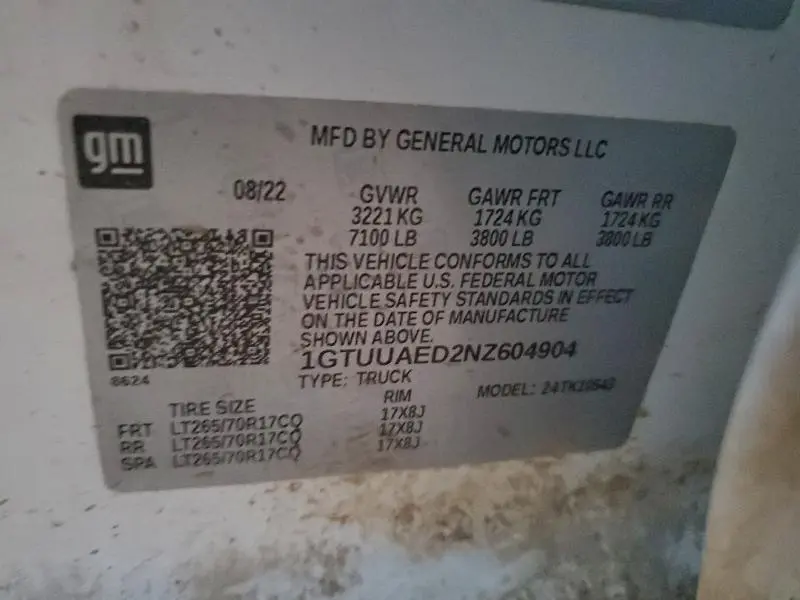 2022 GMC SIERRA K1500  