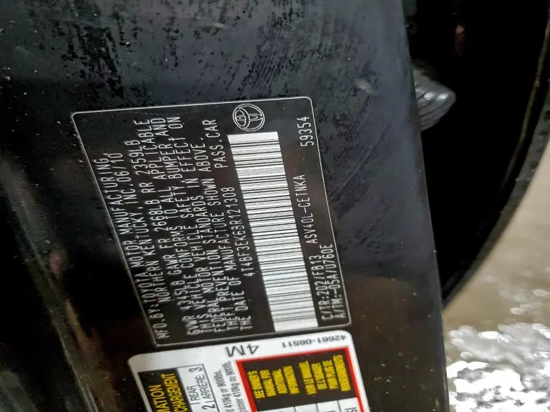 2011 TOYOTA CAMRY BASE  