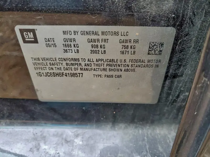 2015 CHEVROLET SONIC LT  