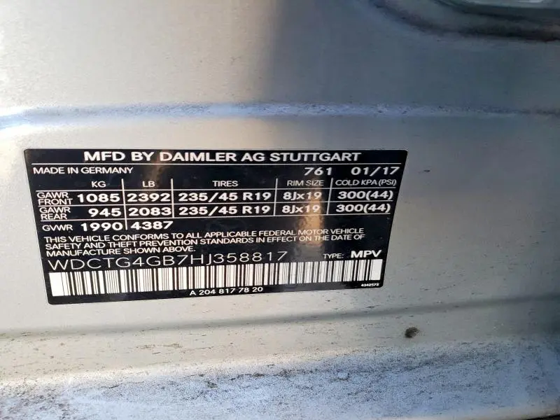 2017 MERCEDES-BENZ GLA 250 4MATIC  