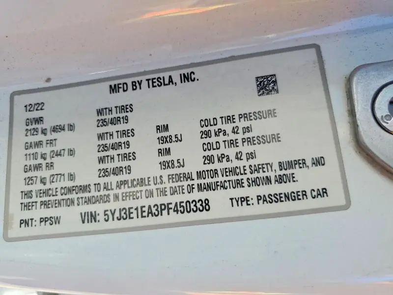 2023 TESLA MODEL 3   