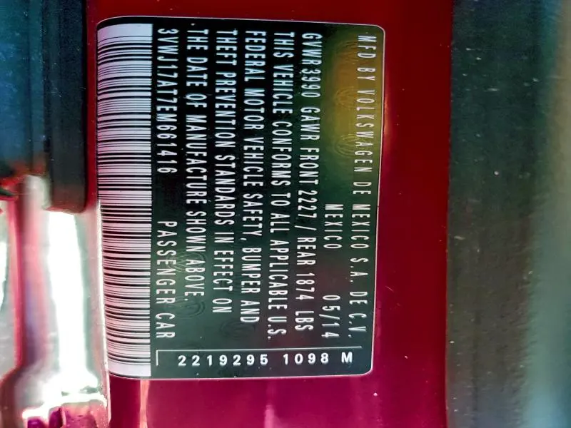 2014 VOLKSWAGEN BEETLE   