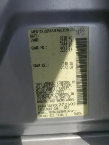 2013 NISSAN ALTIMA 2.5