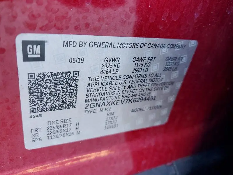 2019 CHEVROLET EQUINOX LT  