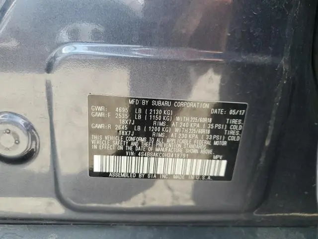 2017 SUBARU OUTBACK 2.5I LIMITED  