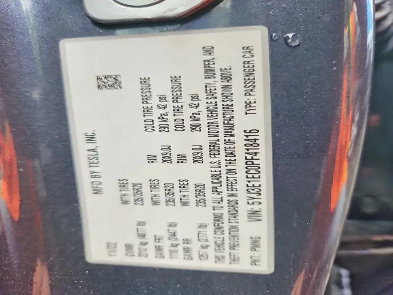 2023 TESLA MODEL 3   