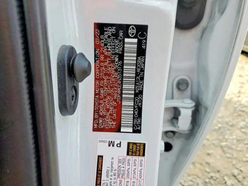 2022 TOYOTA COROLLA SE  