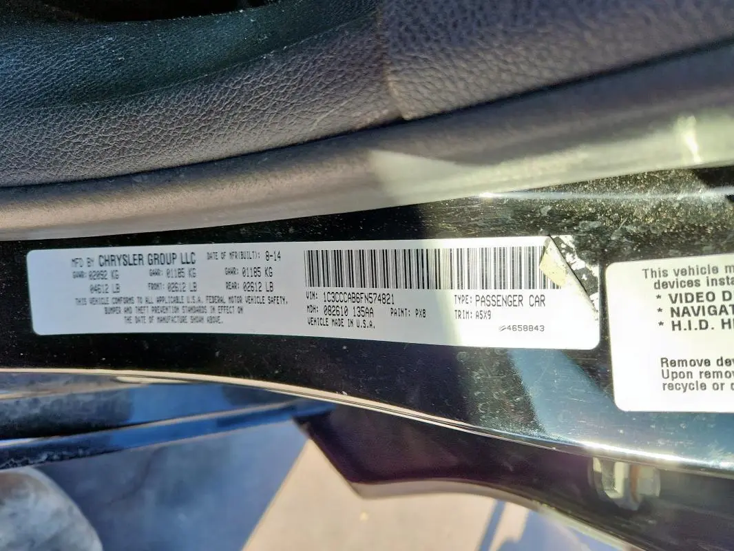 2015 CHRYSLER 200 LIMITED  