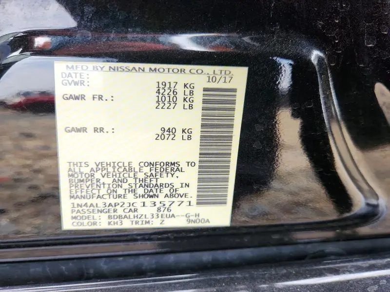 2018 NISSAN ALTIMA 2.5 SR  