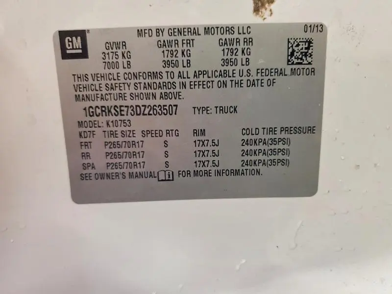 2013 CHEVROLET SILVERADO K1500 LT  