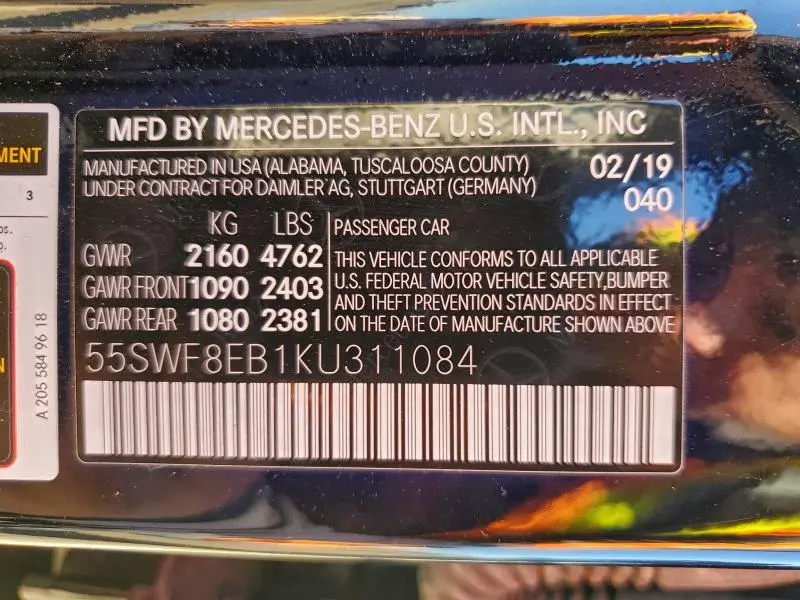 2019 MERCEDES-BENZ C 300 4MATIC  