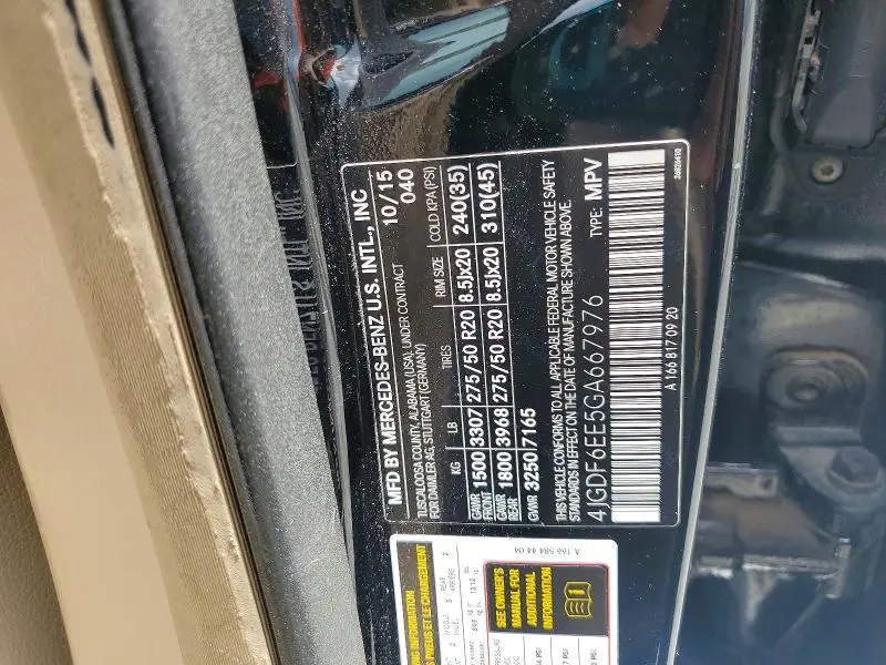 2016 MERCEDES-BENZ GL 450 4MATIC  