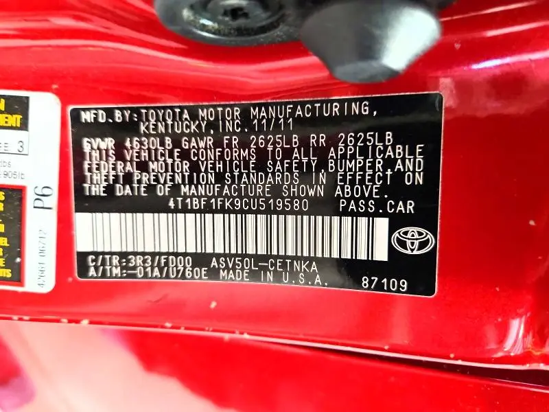 2012 TOYOTA CAMRY   