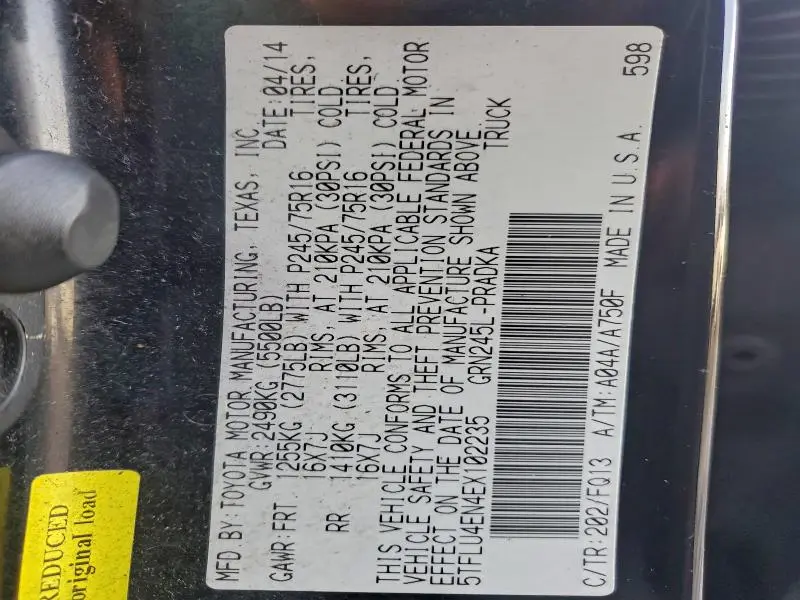 2014 TOYOTA TACOMA DOUBLE CAB  