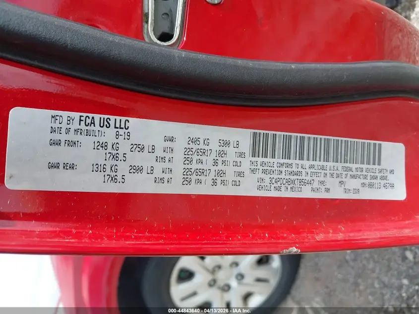 2019 DODGE JOURNEY SE VALUE PACKAGE