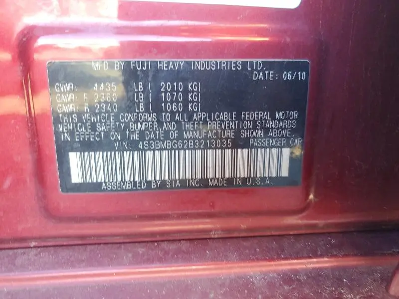 2011 SUBARU LEGACY 2.5I PREMIUM  