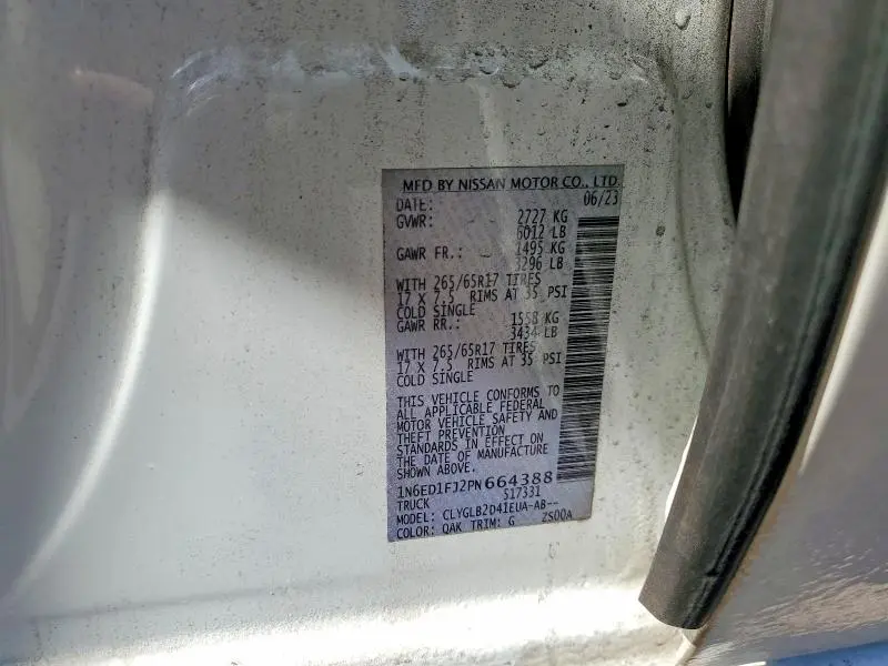 2023 NISSAN FRONTIER SV  