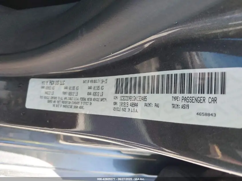2016 CHRYSLER 200 LIMITED