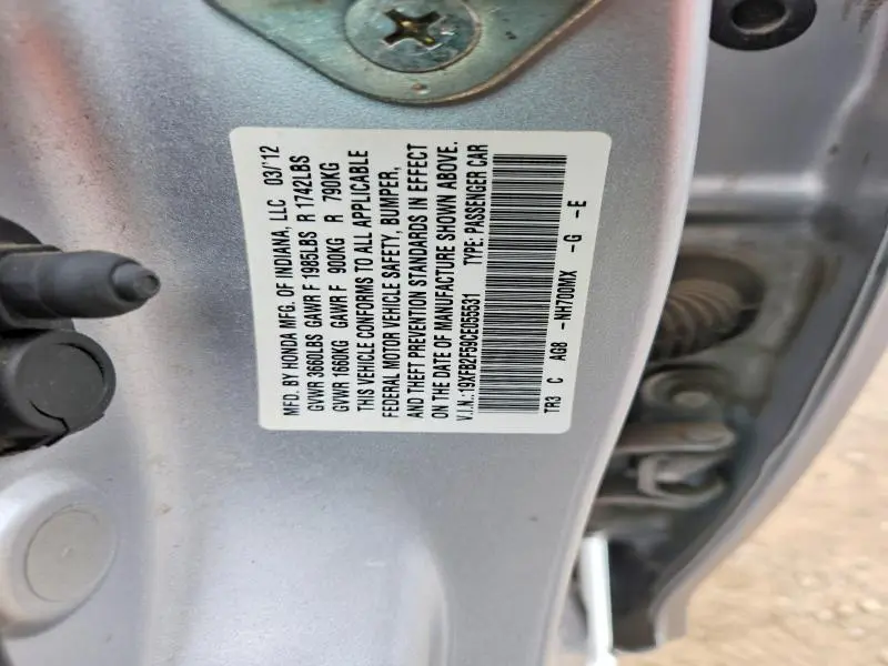 2012 HONDA CIVIC LX  