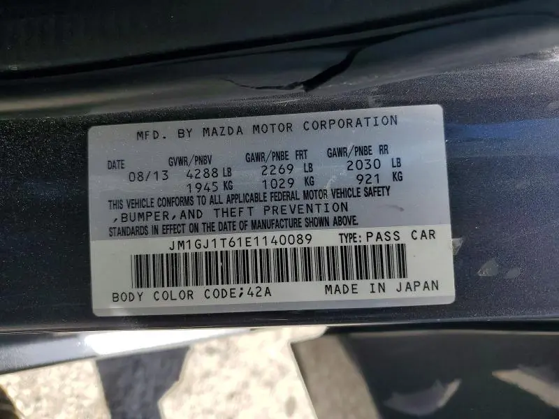 2014 MAZDA 6 TOURING  