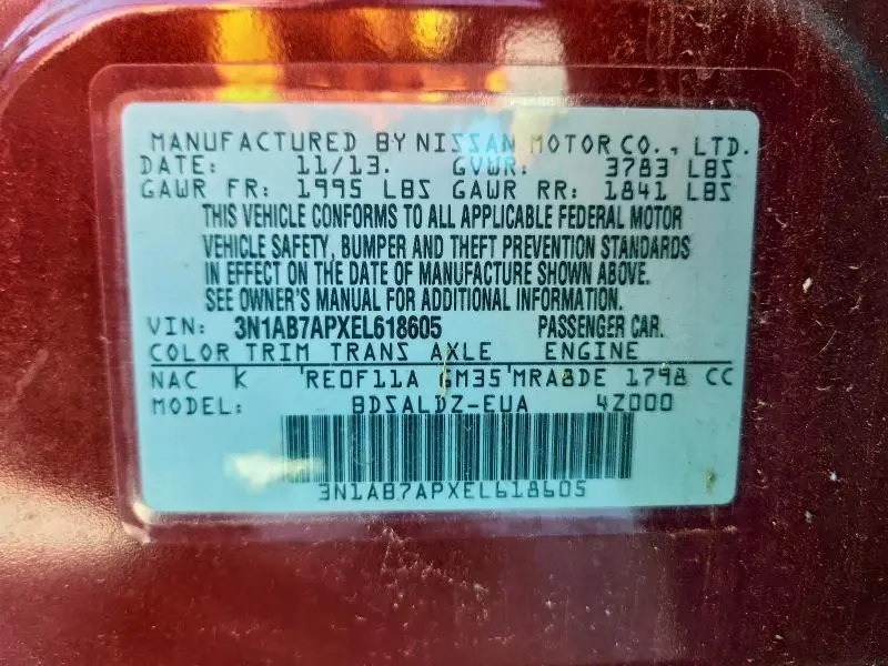 2014 NISSAN SENTRA S  