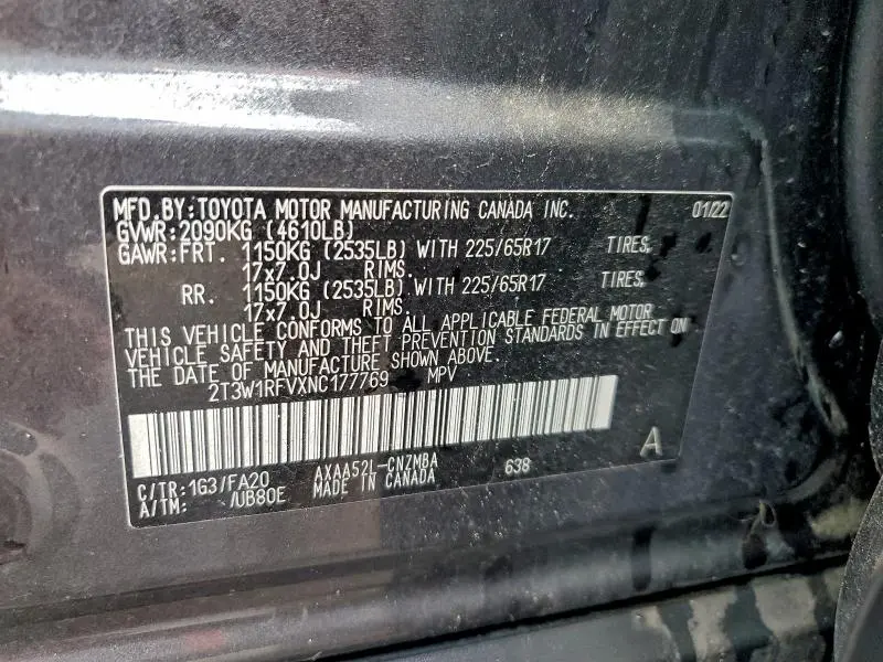 2022 TOYOTA RAV4 XLE  