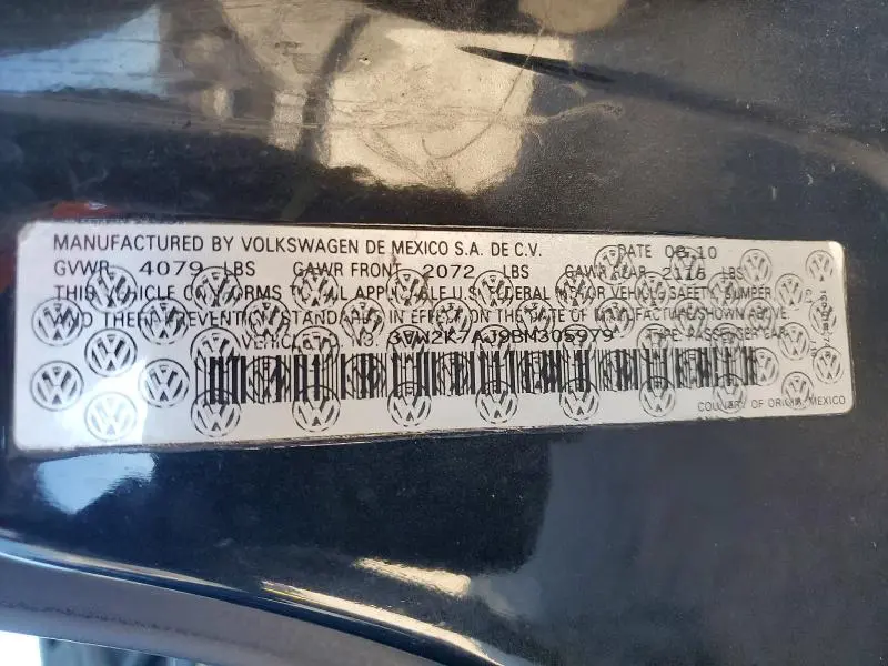 2011 VOLKSWAGEN JETTA BASE  