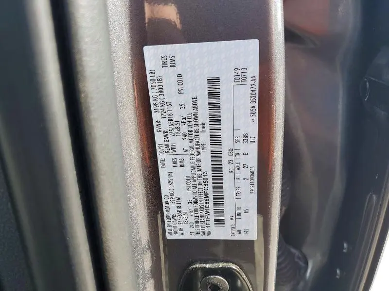 2021 FORD F150 SUPERCREW  