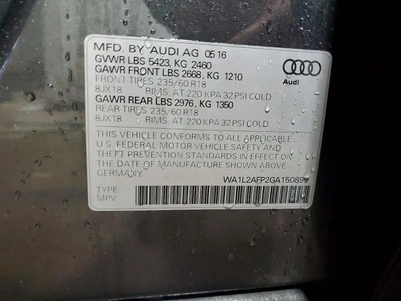 2016 AUDI Q5 PREMIUM PLUS  