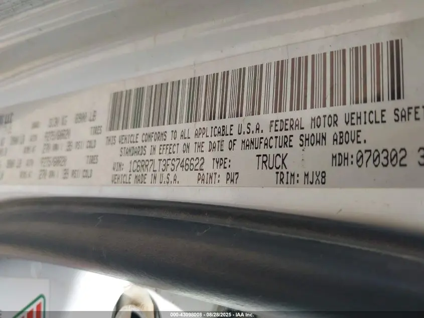 2015 RAM 1500 BIG HORN