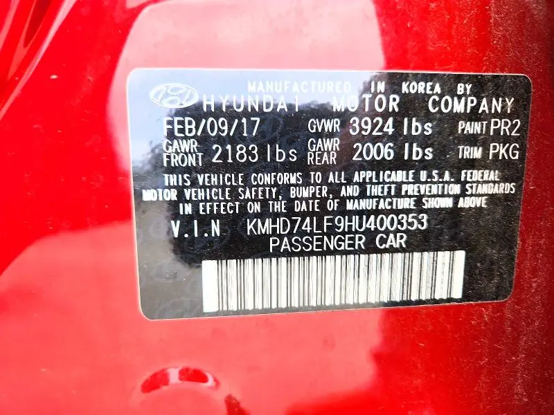 2017 HYUNDAI ELANTRA SE  