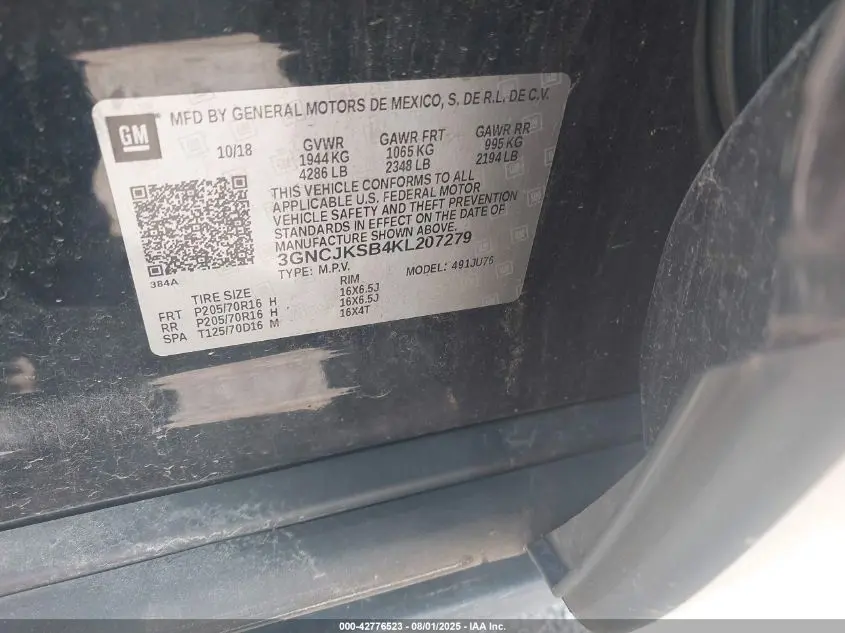 2019 CHEVROLET TRAX LS