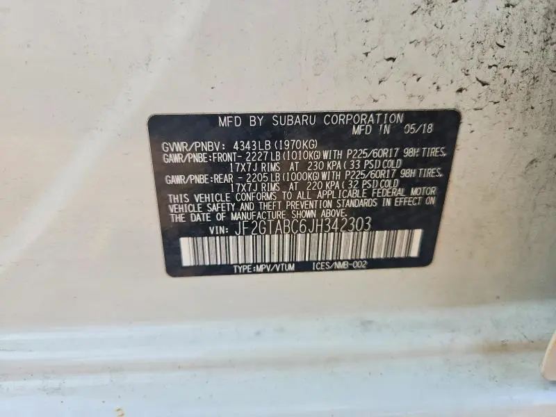 2018 SUBARU CROSSTREK PREMIUM  