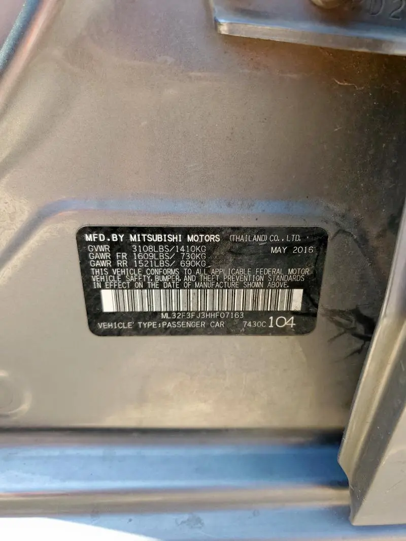 2017 MITSUBISHI MIRAGE G4 ES  