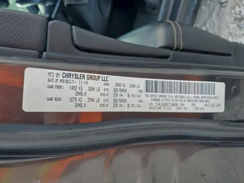 2015 JEEP GRAND CHEROKEE LIMITED  