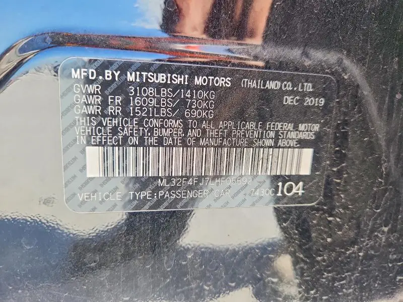 2020 MITSUBISHI MIRAGE G4 SE  