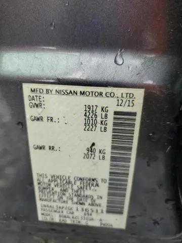 2016 NISSAN ALTIMA 2.5  