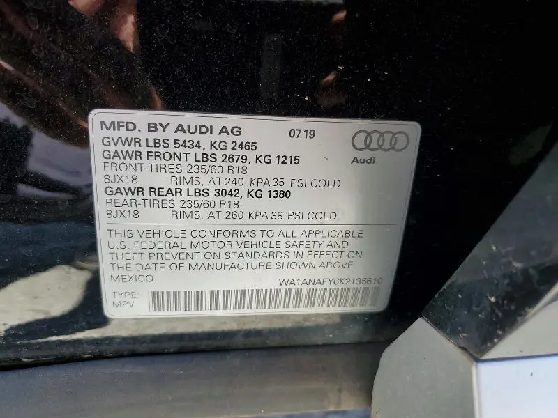 2019 AUDI Q5 PREMIUM  