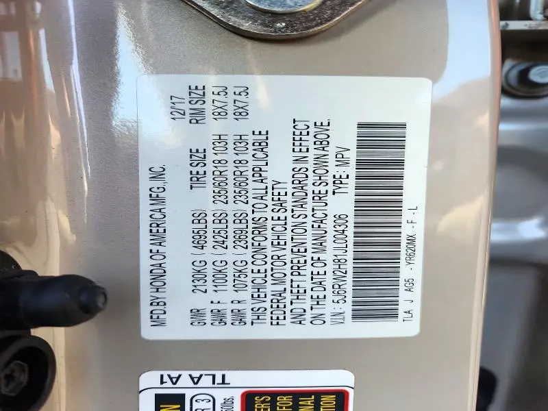 2018 HONDA CR-V EXL  