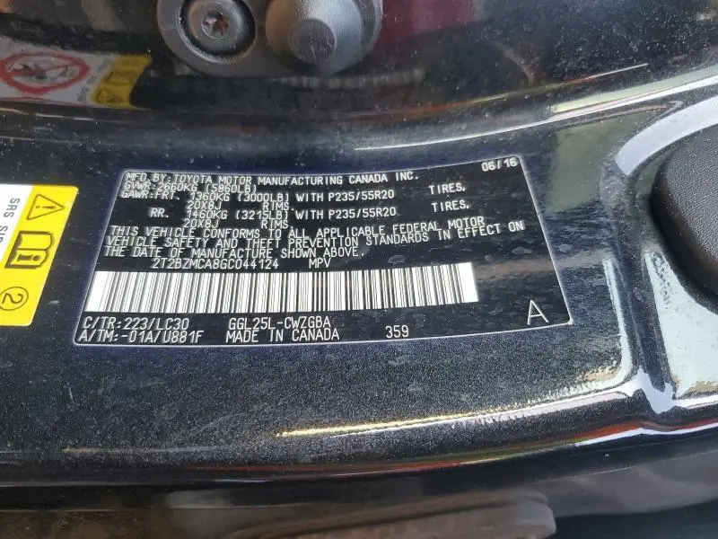 2016 LEXUS RX 350 BASE  