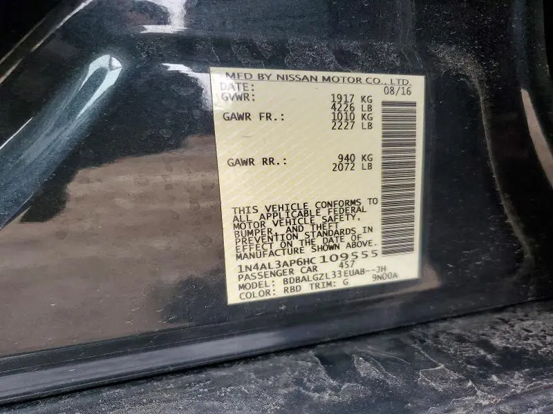 2017 NISSAN ALTIMA 2.5 S  