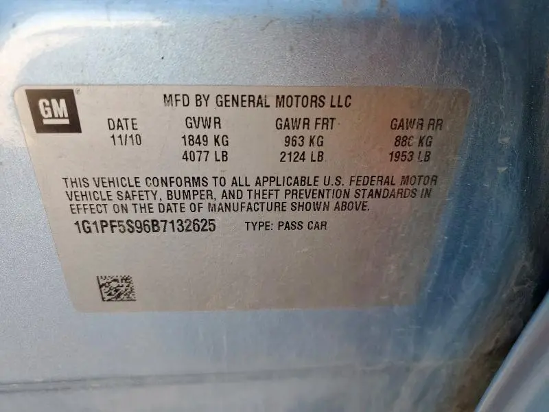 2011 CHEVROLET CRUZE LT  