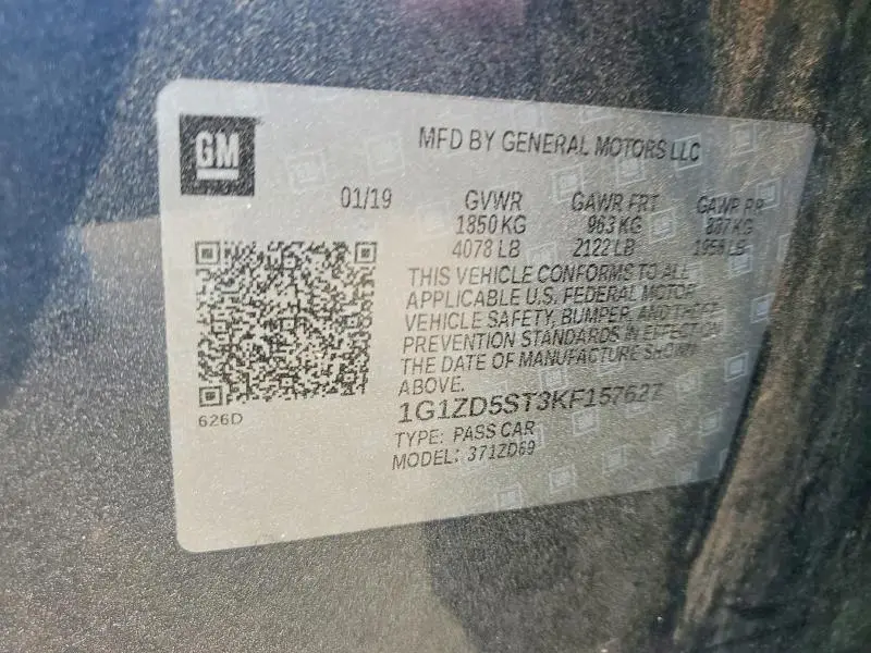 2019 CHEVROLET MALIBU LT  