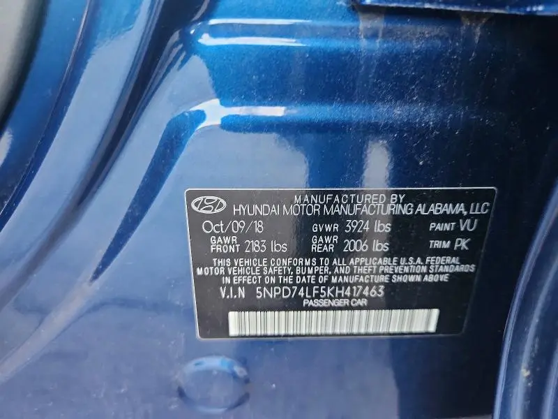 2019 HYUNDAI ELANTRA SE  