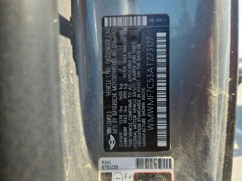 2010 MINI COOPER S  