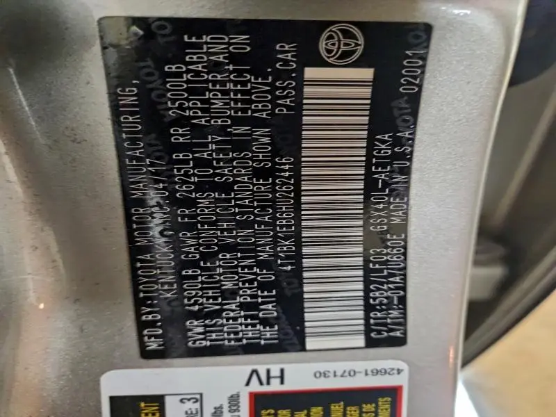 2017 TOYOTA AVALON XLE  